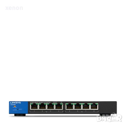 Linksys, Cisco LGS308P 8-Port Business Smart Gigabit PoE+ Switch, снимка 3 - Суичове - 40568473