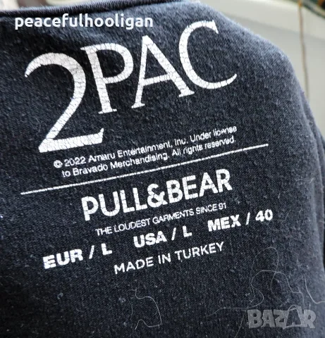 Pull&Bear 2Pac “All Eyez on Me” Тениска – Размер L, снимка 6 - Тениски - 56058797
