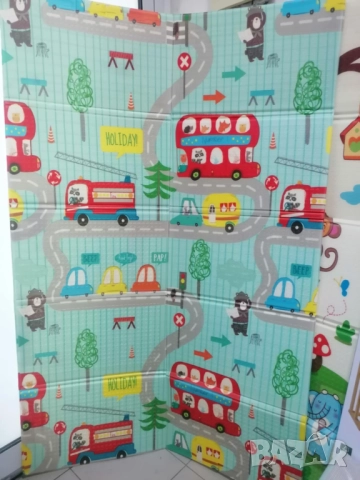 Двулицево меко килимче за игра XPE пяна 200х180см Писта, снимка 5 - Други - 52886681