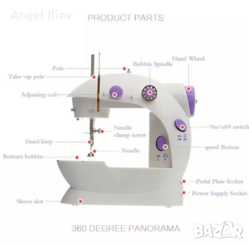 Мини шевна машина с масичка TV844B, снимка 7 - Шевни машини - 52489237