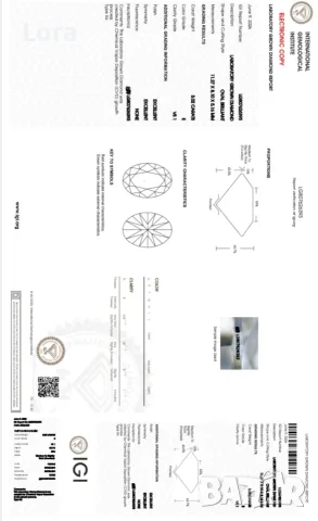 Пръстен с Диамант 3 ct Бяло Злато 14 kt и IGI Сертификат, снимка 7 - Пръстени - 55981598