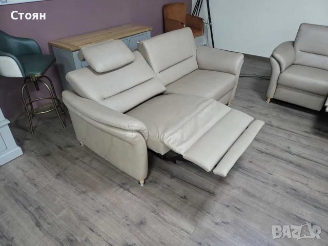 Комплект кожени дивани тройка и двойка цвят камел с ел. релакс, снимка 8 - Дивани и мека мебел - 44244992