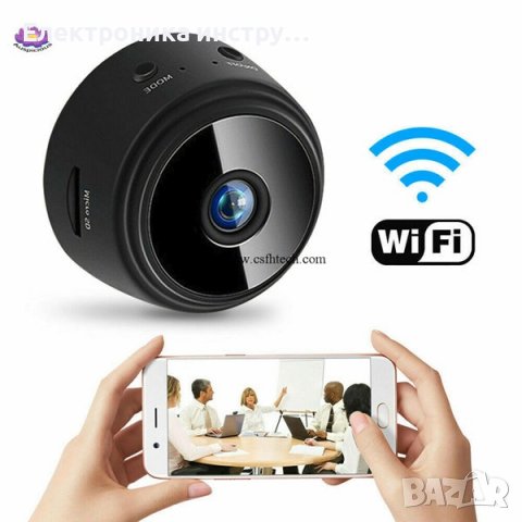 Мини Скрита Камера Smartis А9, Шпионска камера, Wireless, Full HD, Нощно виждане, Черен, снимка 3 - Камери - 36967908