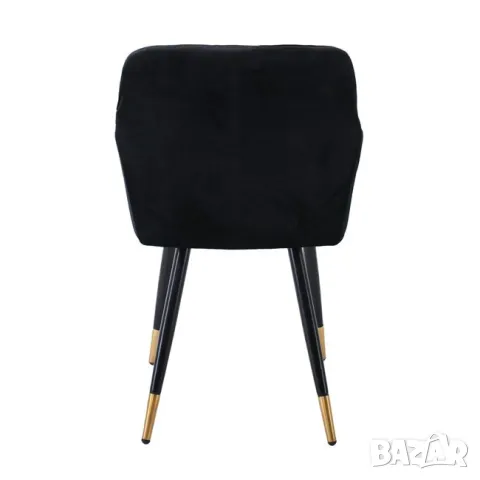Стол трапезен Rena велурено черно, снимка 3 - Столове - 47640445