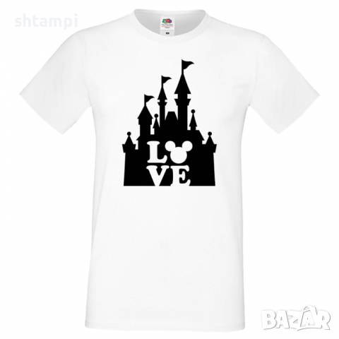 Мъжка тениска Mickey Love Disney Castle Подарък,Изненада,Рожден ден, снимка 9 - Тениски - 36576092