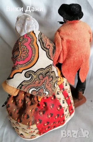 мъж и жена фолк кукли с керамични части и основа Франция, снимка 4 - Колекции - 35479893