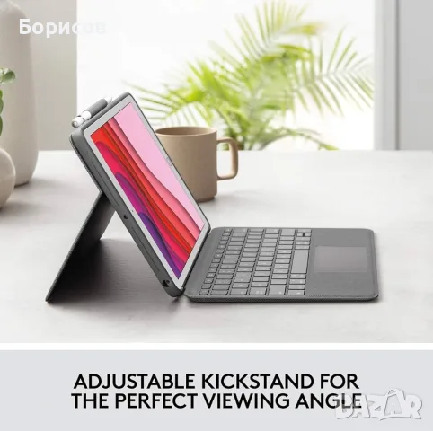  Logitech Combo Touch iPad Air 13-инча (M2,Mвисококачествен калъф с отделяща се клавиатура и тракпад, снимка 9 - Клавиатури и мишки - 55961983