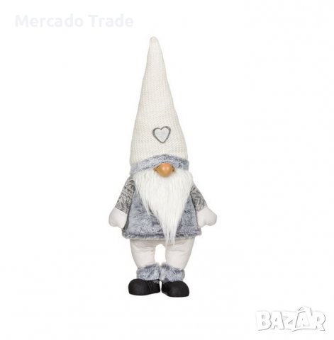 Коледна декоративна фигура Mercado Trade, Гном, Бяла шапка, 70 см, снимка 1 - Декорация за дома - 38795740