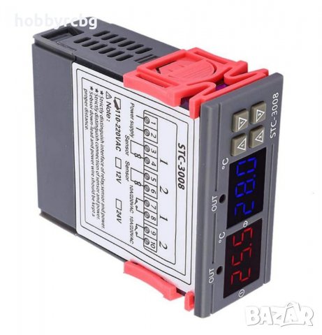 Контролер за температура, 2 дисплея, 2 сензора, 12V, терморегулатор, снимка 4 - Друга електроника - 37221703