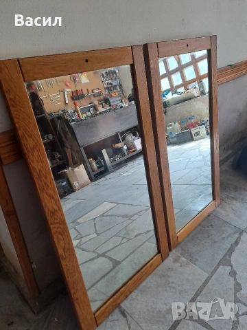 2 бр. Ретро огледала с масивна дървена рамка - Бук, снимка 3 - Огледала - 54098210