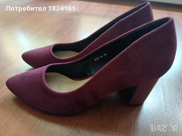 Дамски обувки на ток цвят бордо, снимка 4 - Дамски обувки на ток - 50592289