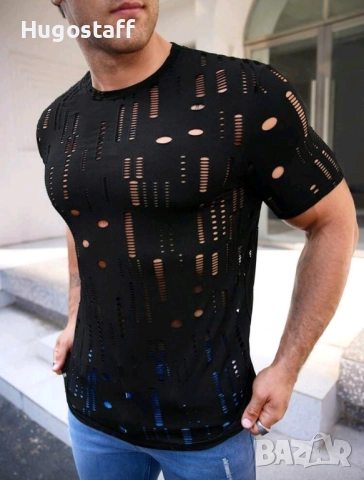 Нова на дупки тениска блуза фланелка т шърт Л, Хл , снимка 3 - Тениски - 51777608