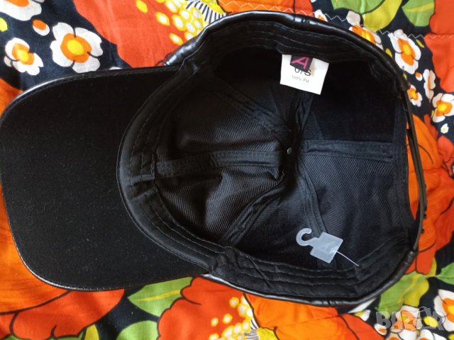 Нова черна кожена шапка с козирка и регулация , снимка 7 - Шапки - 36820522