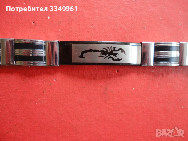 Страхотна гривна от медицинска стомана Скорпион с емайл, снимка 4 - Гривни - 51323988