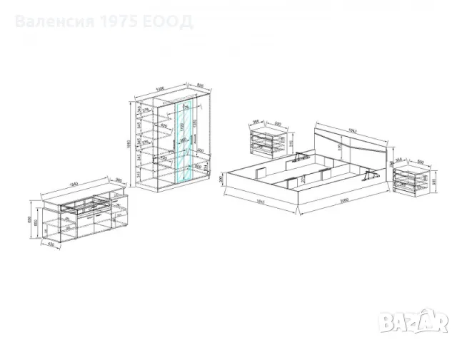Спален комплект Сити 7073, снимка 3 - Спални и легла - 48572106