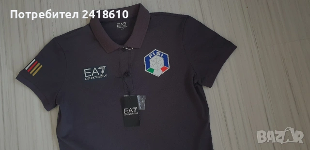 Emporio Armani EA7 Ski Team Italia Pique Cotton Slim Fit Stretch Womens Size M / S НОВО! ОРИГИНАЛ! Д, снимка 3 - Тениски - 53756791