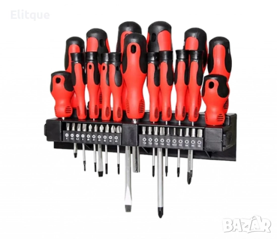 Комплект отвертки и битове с държач 37 части, черни/червени, снимка 3 - Други стоки за дома - 52853783