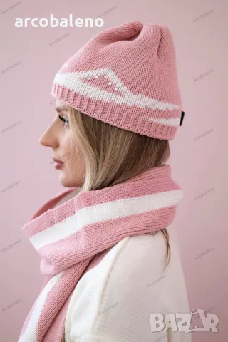 Дамски зимен комплект шапка и шал Jagna , снимка 6 - Шапки - 47810293