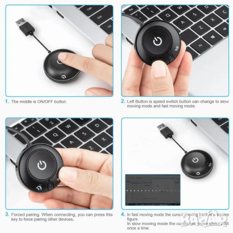Moji AirDrive BLUETOOTH Mouse Jiggler с Батерия Mouse Mover Симулира Движение на Мишката Неоткриваем, снимка 7 - Клавиатури и мишки - 42732397