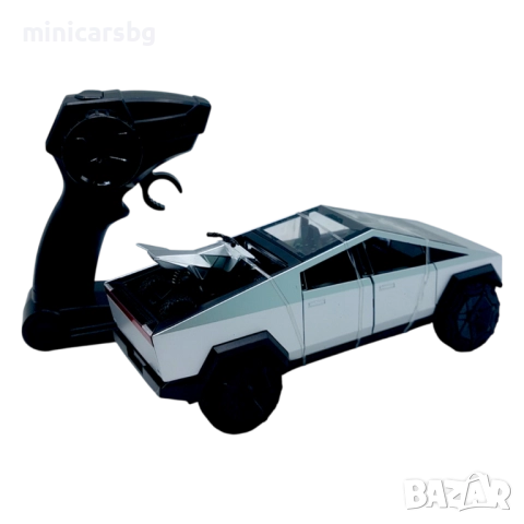 Метална кола Tesla Cybertruck 1:24 със светлини, звук и дистанционно, снимка 2 - Колекции - 52847345