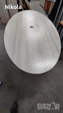 Офис маса с метални крака и рамка - елипсовидна  180/100/75см, снимка 12 - Работни маси и бюра - 52114549