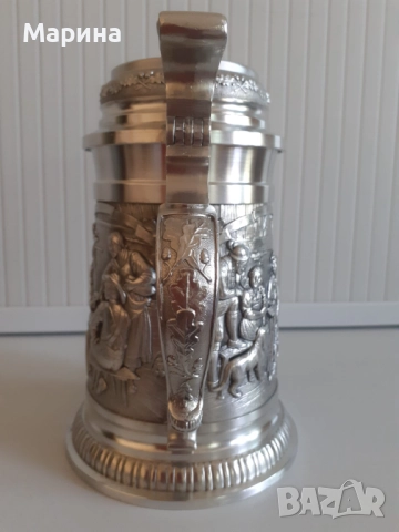 Халба за бира от калай 650 мл.,  Antik*Vintage #57, снимка 3 - Антикварни и старинни предмети - 51538157