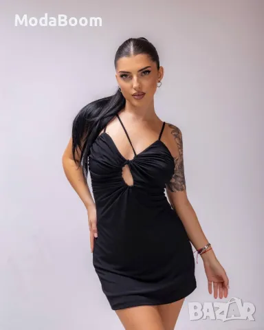 Черна дамска рокля , снимка 5 - Рокли - 48712517