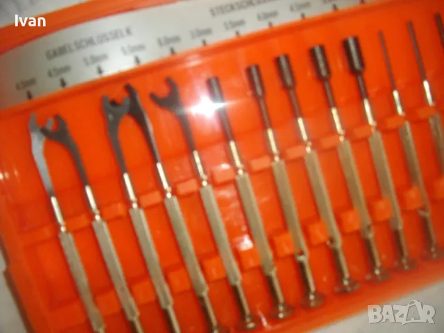 КОМПЛЕКТ 21 бр. НОВИ МИКРО МИНИ РЪЧНИ ОТВЕРТКИ И КЛЮЧОВЕ СПЕЦИАЛИЗИРАНИ ЗА МИКРОЕЛЕКТРОНИКА НЕМСКИ, снимка 16 - Други инструменти - 48603899