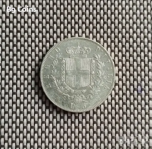 5 лири 1871 Италия, снимка 2 - Нумизматика и бонистика - 48653454