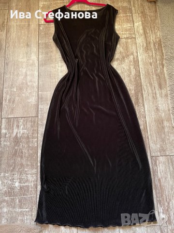 Нова дълга ежедневна черна рипс плисе еластична рокля рипс 44 нолер , снимка 6 - Рокли - 37612454