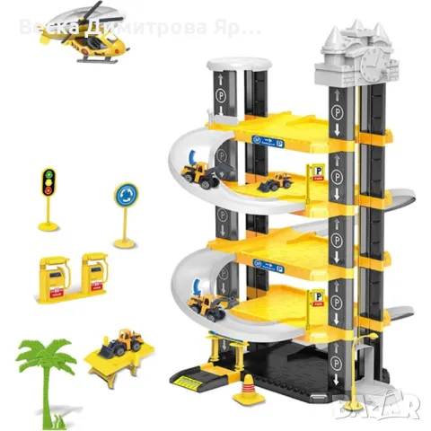 Пететажен паркинг гараж с машини и аксесоари комплект 63 бр, снимка 2 - Други - 48426864