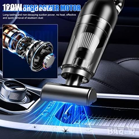 Нова Безжична Ръчна Прахосмукачка 120W За Дома и Кола, снимка 2 - Други стоки за дома - 42712777