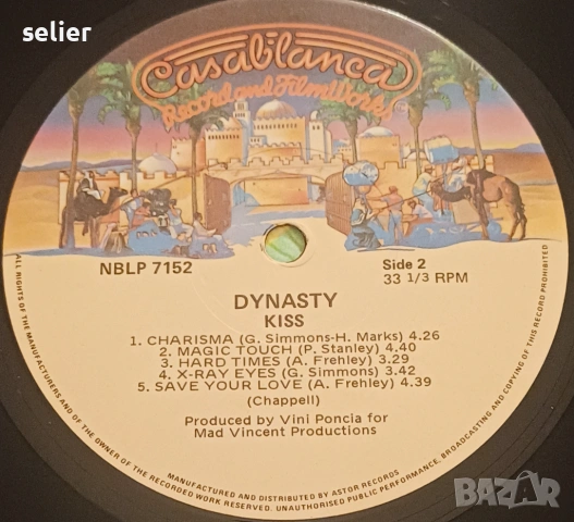 Kiss ‎– Dynasty Издание 🇦🇺 Australia 1979г Състояние на винила:като звук и двете страни са NEAR MI, снимка 6 - Грамофонни плочи - 54140197