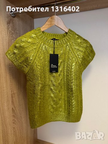 Нов пуловер с къс ръкав, размер S, снимка 1 - Блузи с дълъг ръкав и пуловери - 44481320