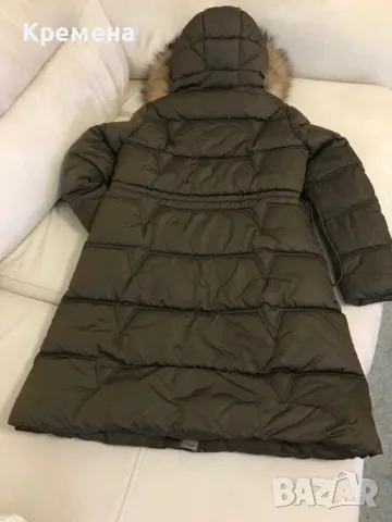 Дамско зимно шушляково яке качулка с естествен косъм, снимка 2 - Якета - 48947398