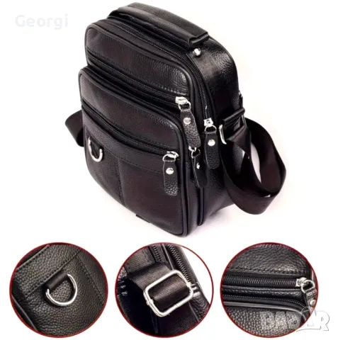 Промоция -15% Делова, луксозна, функционално/ежедневна мъжка чанта от черна естествена кожа!, снимка 4 - Чанти - 49380393