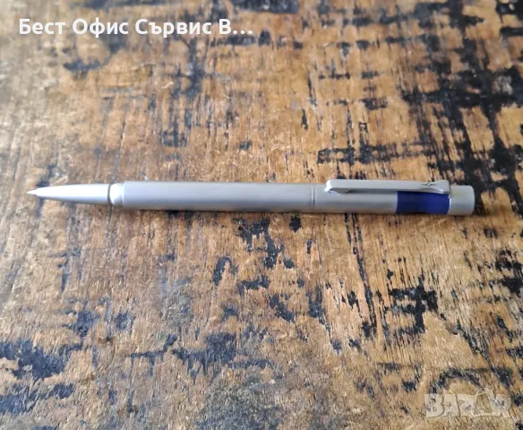 ролер Марксман Marksman rollerball pen метален, за писане, масивен с гумена синя част за хващане, снимка 3 - Ученически пособия, канцеларски материали - 49695562