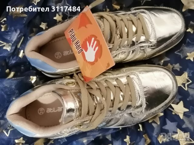 Лукс Дамски  италянски маратонки най новия модел в златисто , снимка 2 - Маратонки - 37316708