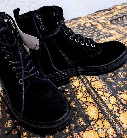 Дамски боти--ест.велур, снимка 3 - Дамски боти - 53203226