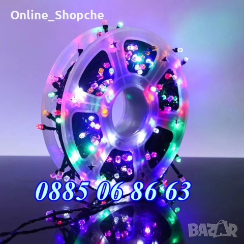 Коледни лампички 20 метра на макара, синя светлина, водоустойчиви, снимка 4 - Декорация за дома - 52428516