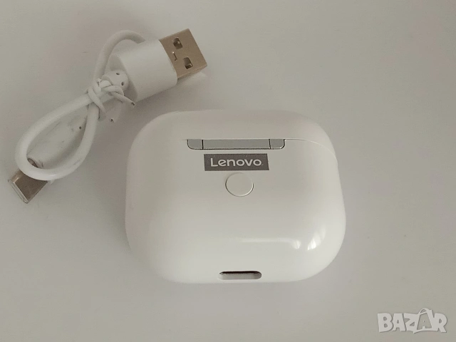 Lenovo Слушалки безжични тапи бели с кейс, снимка 4 - Bluetooth слушалки - 54155996