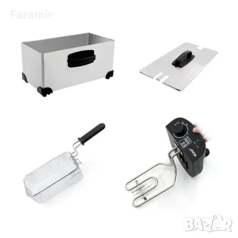 Фритюрник RAF R5299, 3 литра, 2000W, Напълно разглобяем, Филтър, Инокс, снимка 3 - Фритюрници - 47311219