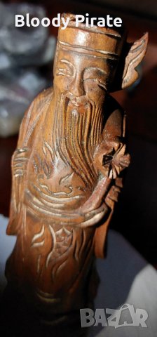 Старинна Тибетска Статуетка Дърворезба, снимка 3 - Антикварни и старинни предмети - 38898559