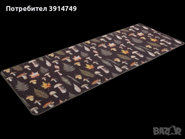 НОВ Килим / пътека, есенен мотив- листа, гъби; широка-дълга 65см-180см,противохлъзгаща основа, снимка 3 - Пътеки - 51805143