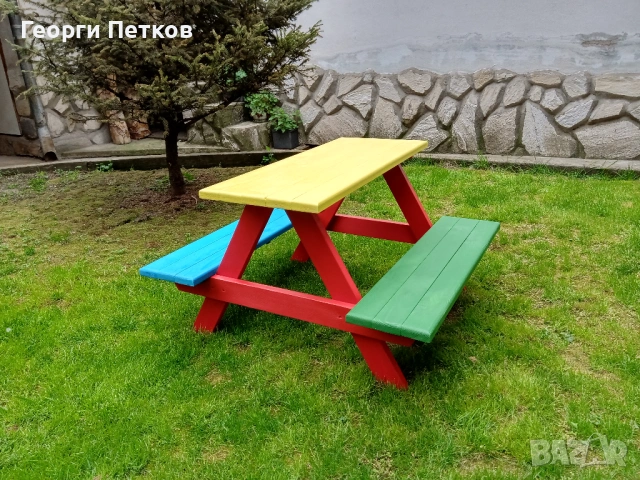 Детска масичка цветна,с пейки-64 €., снимка 3 - Други - 53993108