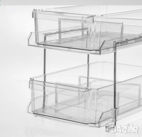 Органайзер 2 нива Mercado Trade, За кухня, баня, Прозрачен, снимка 3 - Органайзери - 51351188