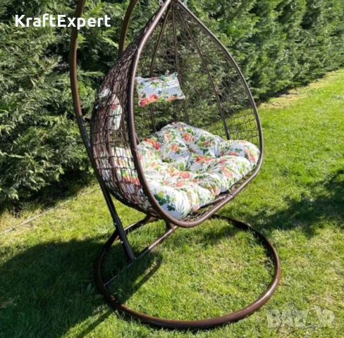 Ратанов Люлеещ Стол ‘Comfort’ за Двама – Уют и Релаксация на Открито!, снимка 3 - Градински мебели, декорация  - 50653798