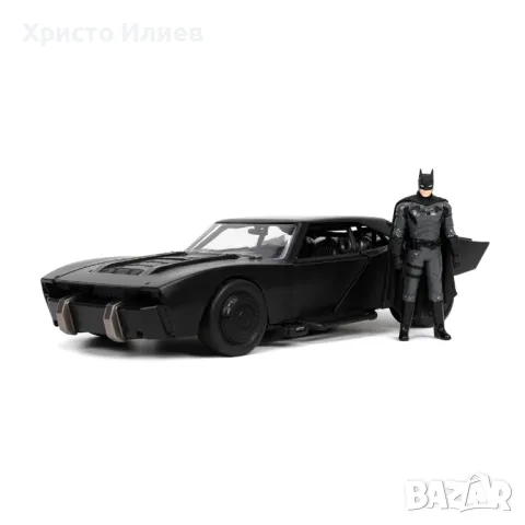 Метална кола автомобил Batman Batmobile 1:24 Jada Toys с фигура Батман