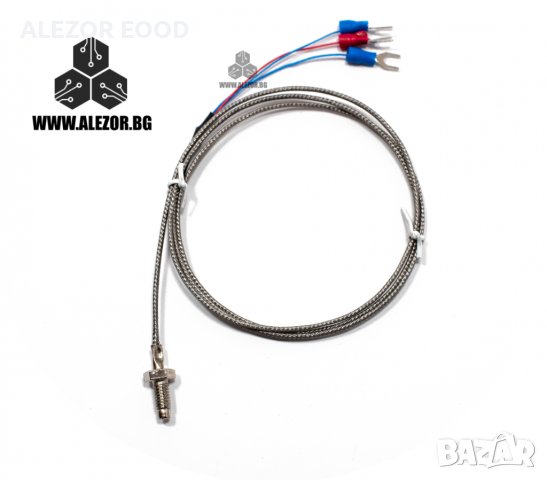 Температурен Сензор ,Терморезистор Тип Pt100 , -200 0 До 400 °C , 100 Cm, Резба М6, 20200072, снимка 2 - Друга електроника - 30007479