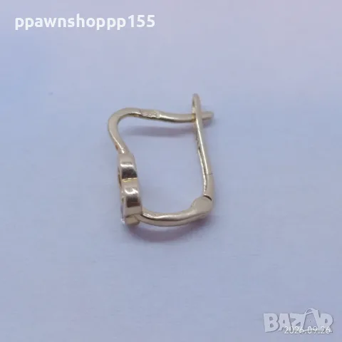 Единична златна обеца Сърце с циркон 14K (585) – 0.50 гр., снимка 10 - Обеци - 56243468